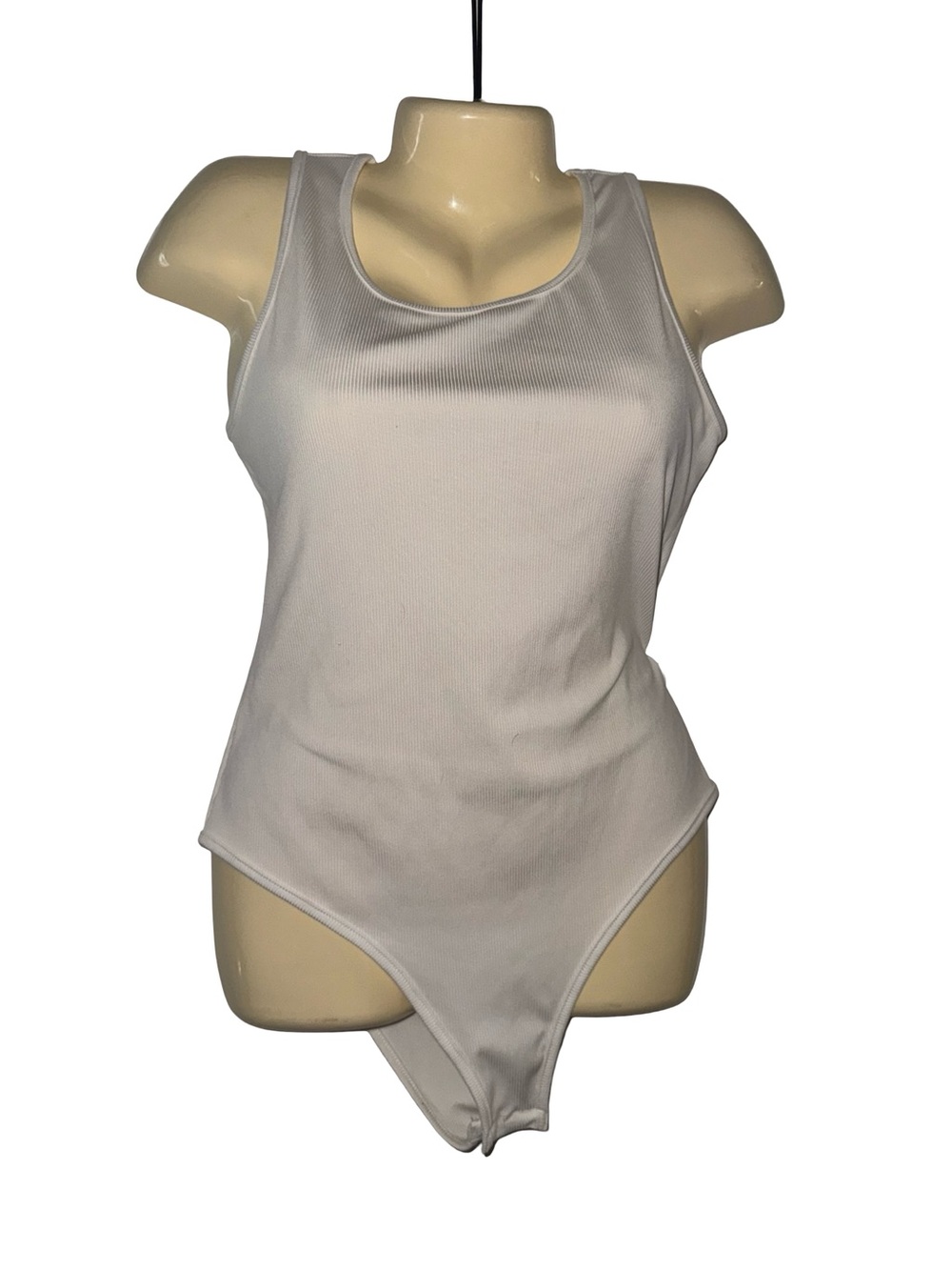 SHEIN white Ribbed Tank Bodysuit - Picture 2 of 4